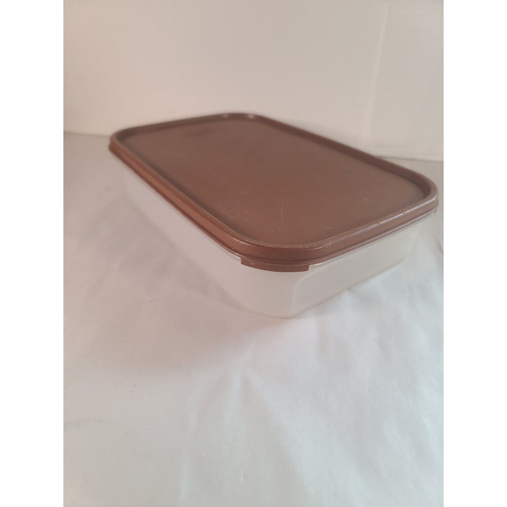 VTG Tupperware Modular Mates Rectangle Storage Container 8.5 Cup 1608-3 Brown